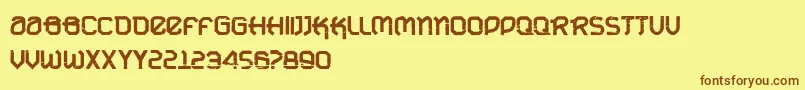 VtksUrbanTimeBold-fontti – ruskeat fontit keltaisella taustalla
