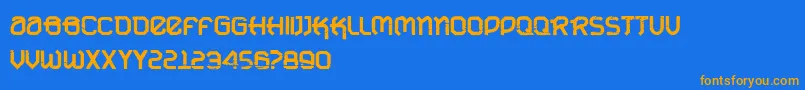 Police VtksUrbanTimeBold – polices orange sur fond bleu