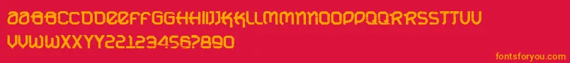 VtksUrbanTimeBold-fontti – oranssit fontit punaisella taustalla