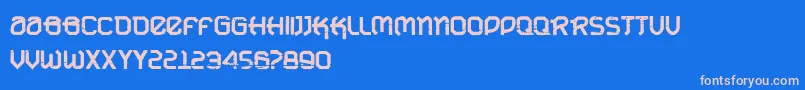 VtksUrbanTimeBold-fontti – vaaleanpunaiset fontit sinisellä taustalla