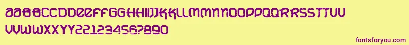 Police VtksUrbanTimeBold – polices violettes sur fond jaune