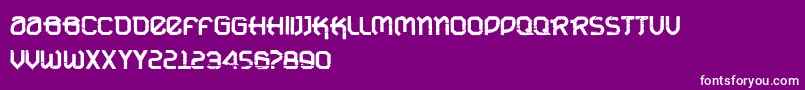 Fonte VtksUrbanTimeBold – fontes brancas em um fundo violeta