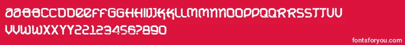 Czcionka VtksUrbanTimeBold – białe czcionki na czerwonym tle