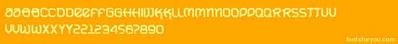 VtksUrbanTimeBold Font – Yellow Fonts on Orange Background