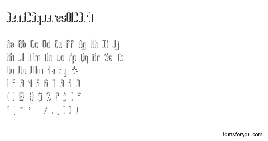 Шрифт Bend2SquaresOl2Brk – алфавит, цифры, специальные символы