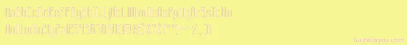 Bend2SquaresOl2Brk-fontti – vaaleanpunaiset fontit keltaisella taustalla