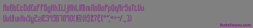 Шрифт Bend2SquaresOl2Brk – фиолетовые шрифты на сером фоне