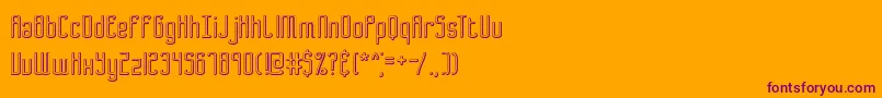 Шрифт Bend2SquaresOl2Brk – фиолетовые шрифты на оранжевом фоне
