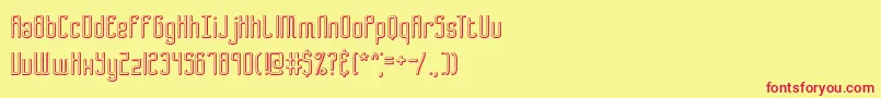 フォントBend2SquaresOl2Brk – 赤い文字の黄色い背景