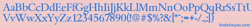 BambergserialRegular Font – Blue Fonts on Pink Background