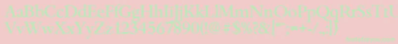 BambergserialRegular Font – Green Fonts on Pink Background