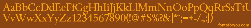 BambergserialRegular Font – Orange Fonts on Brown Background