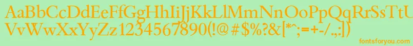 BambergserialRegular Font – Orange Fonts on Green Background