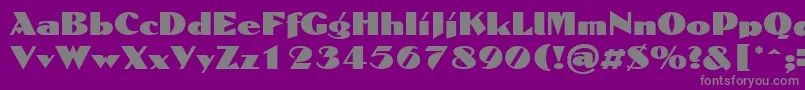 フォントEinarNerman – 紫の背景に灰色の文字