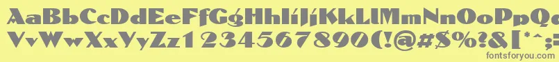 フォントEinarNerman – 黄色の背景に灰色の文字