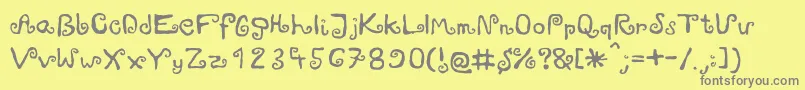 Zawijasy Font – Gray Fonts on Yellow Background
