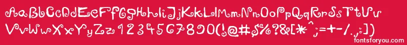 Zawijasy Font – White Fonts on Red Background