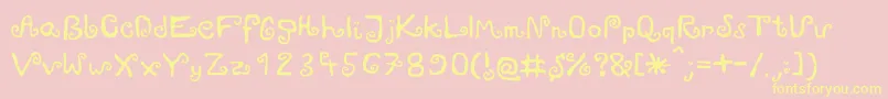 Zawijasy Font – Yellow Fonts on Pink Background