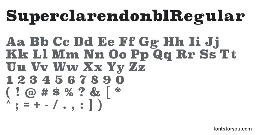 Schriftart SuperclarendonblRegular – Alphabet, Zahlen, spezielle Symbole