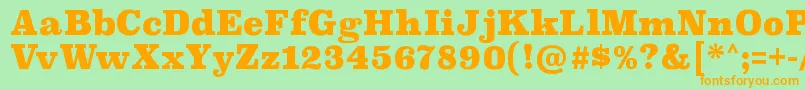 SuperclarendonblRegular Font – Orange Fonts on Green Background