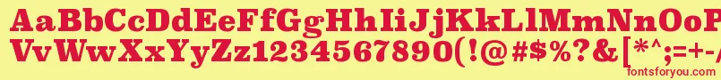 SuperclarendonblRegular Font – Red Fonts on Yellow Background