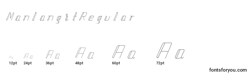 Размеры шрифта ManlangitRegular