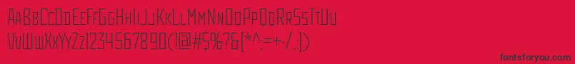 RodchenkoCondensedLight Font – Black Fonts on Red Background