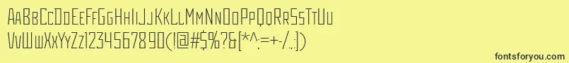 RodchenkoCondensedLight Font – Black Fonts on Yellow Background