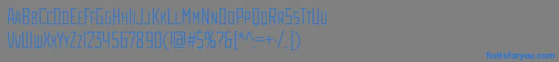 フォントRodchenkoCondensedLight – 灰色の背景に青い文字