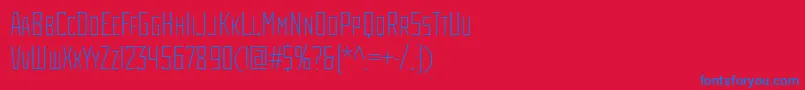 RodchenkoCondensedLight Font – Blue Fonts on Red Background