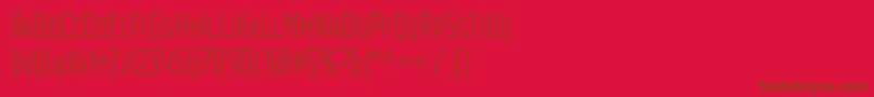 フォントRodchenkoCondensedLight – 赤い背景に茶色の文字