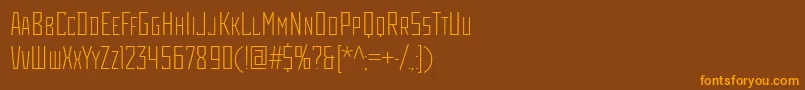 RodchenkoCondensedLight Font – Orange Fonts on Brown Background
