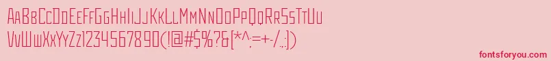 RodchenkoCondensedLight Font – Red Fonts on Pink Background