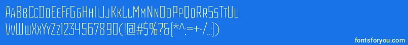 フォントRodchenkoCondensedLight – 黄色の文字、青い背景