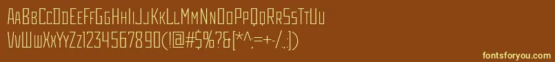 RodchenkoCondensedLight Font – Yellow Fonts on Brown Background