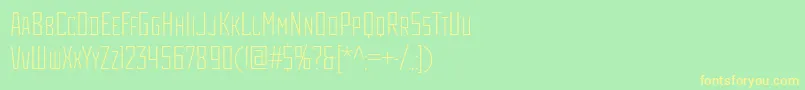 RodchenkoCondensedLight Font – Yellow Fonts on Green Background