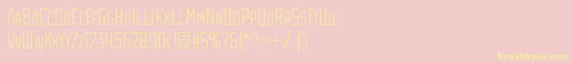 RodchenkoCondensedLight Font – Yellow Fonts on Pink Background