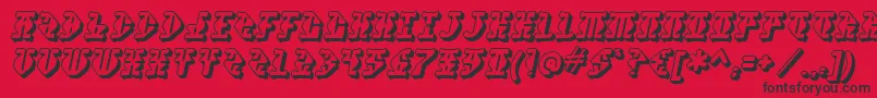 Stupefaction ffy-fontti – mustat fontit punaisella taustalla