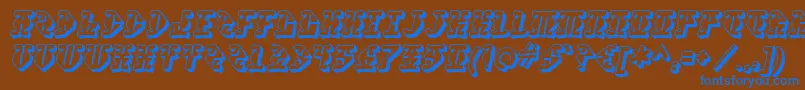 フォントStupefaction ffy – 茶色の背景に青い文字