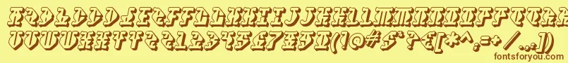 Stupefaction ffy Font – Brown Fonts on Yellow Background