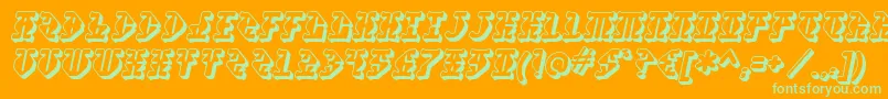 Czcionka Stupefaction ffy – zielone czcionki na pomarańczowym tle