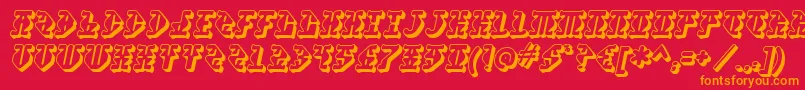Stupefaction ffy Font – Orange Fonts on Red Background