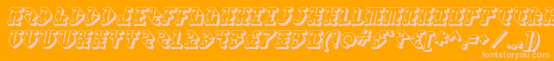 Stupefaction ffy-Schriftart – Rosa Schriften auf orangefarbenem Hintergrund