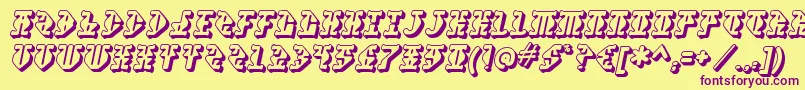 Stupefaction ffy Font – Purple Fonts on Yellow Background