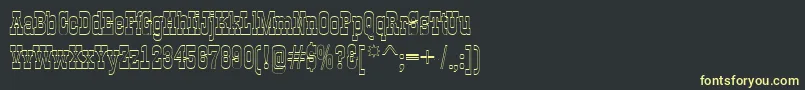 Fonte GildiaotlRegular – fontes amarelas em um fundo preto