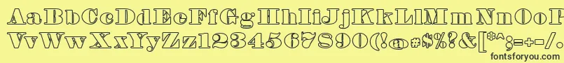 FetteBauerscheAntiquaUnz1Hollow Font – Black Fonts on Yellow Background