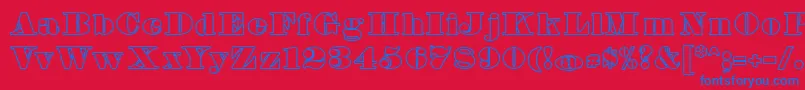 FetteBauerscheAntiquaUnz1Hollow Font – Blue Fonts on Red Background