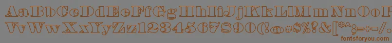 FetteBauerscheAntiquaUnz1Hollow-Schriftart – Braune Schriften auf grauem Hintergrund