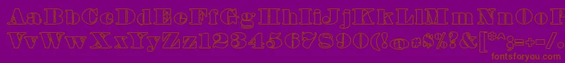 FetteBauerscheAntiquaUnz1Hollow Font – Brown Fonts on Purple Background