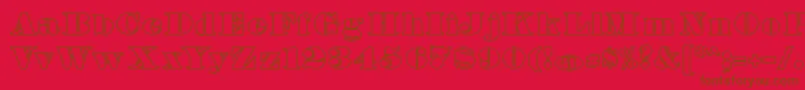 FetteBauerscheAntiquaUnz1Hollow-fontti – ruskeat fontit punaisella taustalla